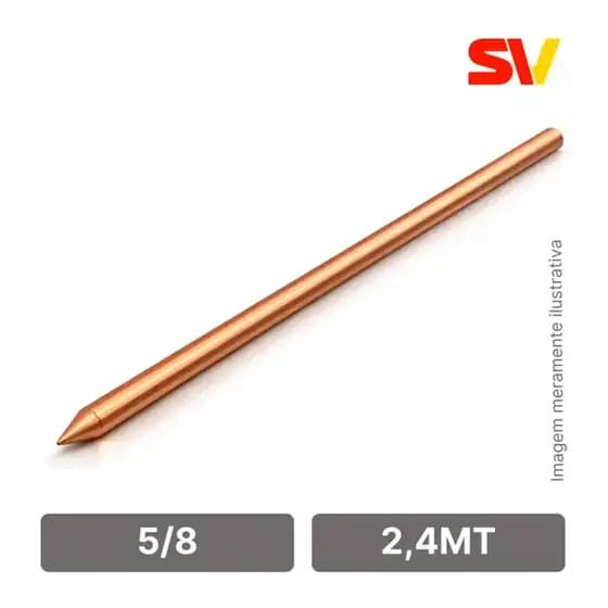 Haste de Aterramento Baixa Camada Lisa 5/8" x 2,40 m